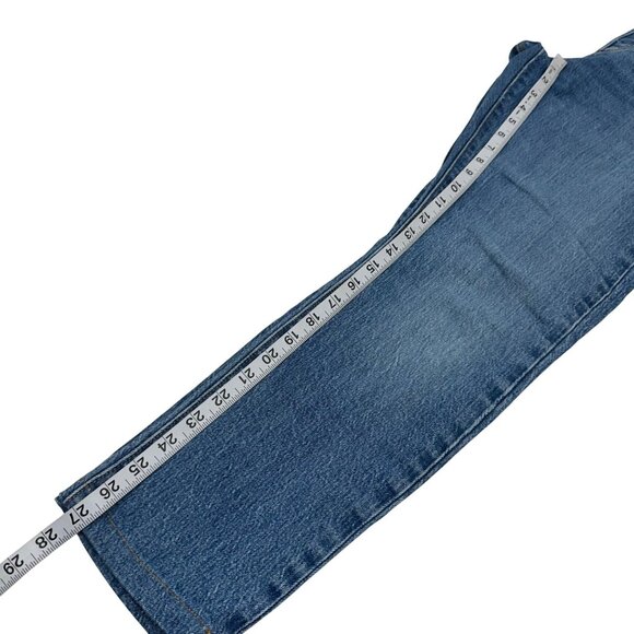 Levis 501 Skinny Fit Jeans Womens Blue Denim Button Fly SZ 28W 27L Classic Style - Picture 7 of 16